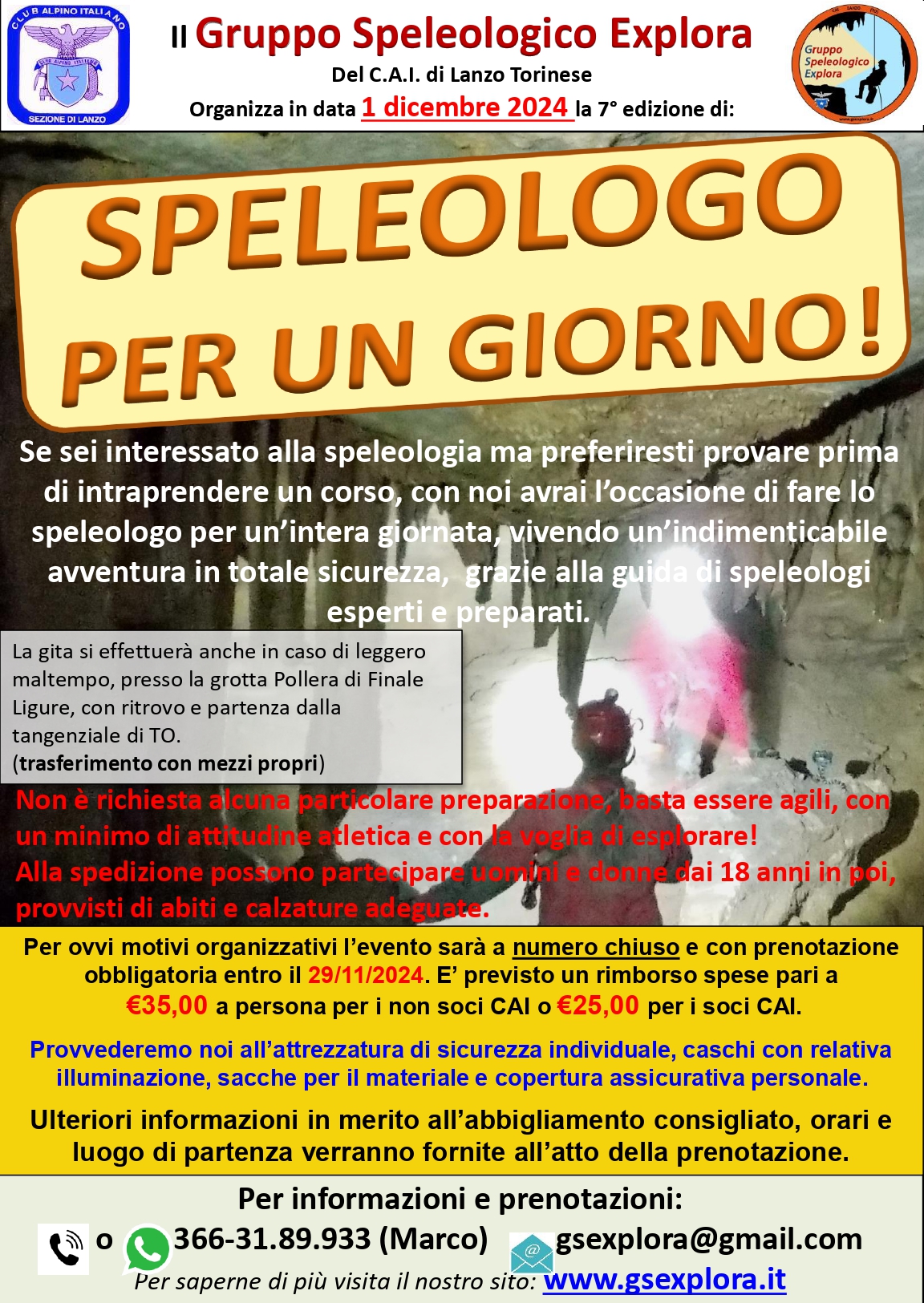 Speleologo per 1 giorno